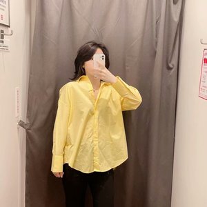 Liu Ming femmes Chic hauts Style décontracté boutonné asymétrie Blouses avec Logo avant Simple mode à manches longues liquidation ventes - Product Image 6