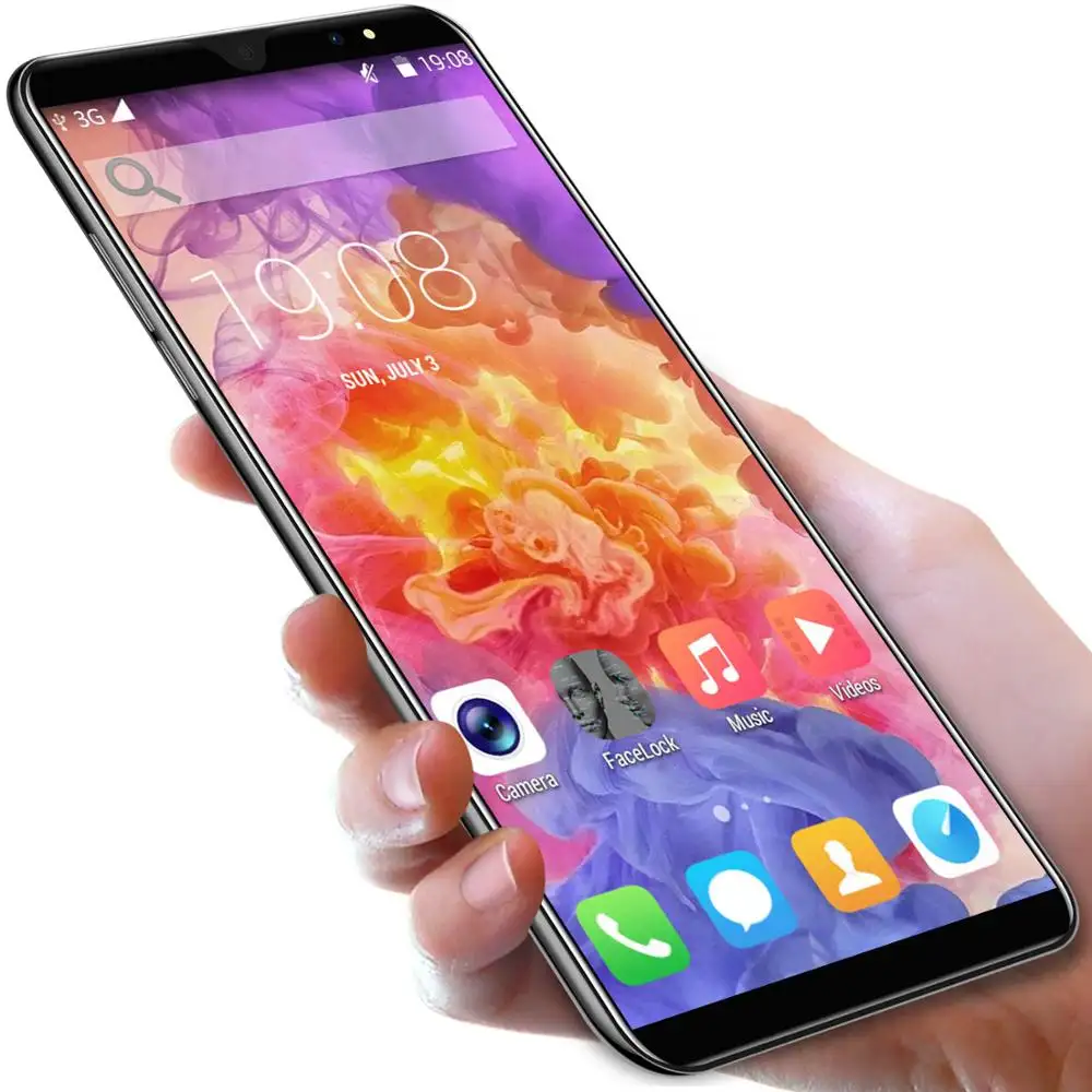 Smartphone novo grande tela 4g android 5.8 "4gb + 64gb, celular personalizado p33 pro smartphone
