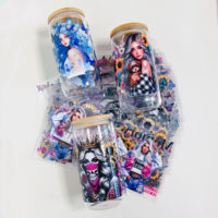 Haute qualité 16oz gobelets en verre tasses UVDTF DFT DTV personnalisé en gros imprimé autocollants décalcomanies impression par transfert lavable