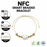 Bracelet intelligent NFC en céramique, accessoire de bijouterie pour le partage de profil numérique et les réseaux sociaux