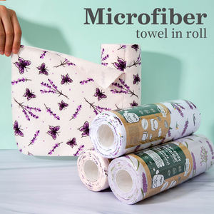 Rollo de Toallas de Microfibra Multiusos con Diseño de Lavanda, Absorbente, Reemplazable Semanalmente, para Limpieza de Cocina - Product Image 1
