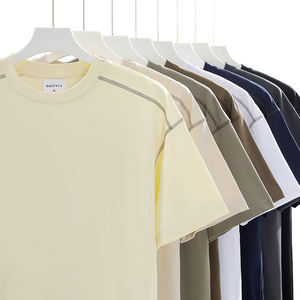 T-shirts classiques à col rond pour hommes en coton et fibre de bambou, été 2026, impression de logo personnalisée, écologiques, respirants, coupe classique, en mousseline - Product Image 1