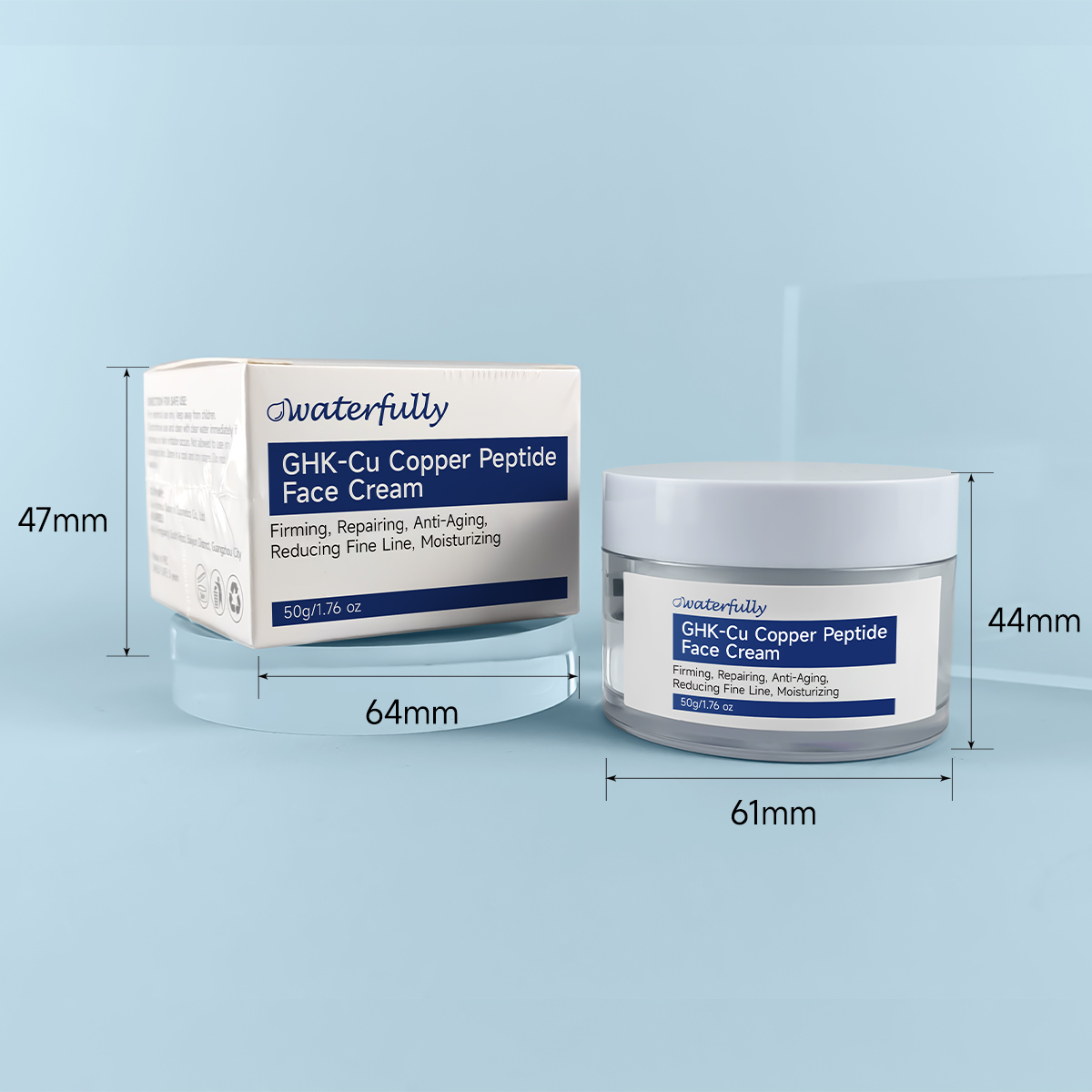 Crema viso al peptide di rame blu