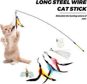Jouet pour chat rétractable à ventouse avec mouvement et plumes pour le jeu autonome - Product Image 3