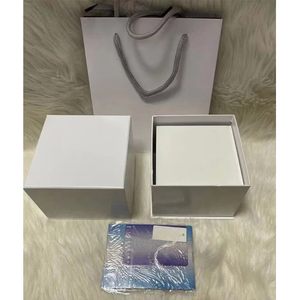 Boîte à montre de luxe blanche à fente unique, ensemble complet d'emballage pour montre avec sac cadeau, carte et certificat, boîte en bois avec logo personnalisé - Product Image 2