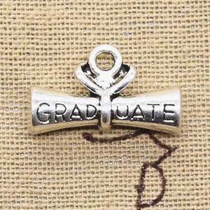 Breloques diplôme d'études supérieures degré 22x13mm tibétain argent couleur pendentifs Antique fabrication de bijoux bricolage artisanat fait main - Product Image 4