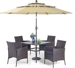 Canapé de jardin <span class=keywords><strong>royal</strong></span> en rotin à vendre, ensemble de salle à manger, meubles d'extérieur, combinaison table et chaises en rotin - Product Image 2