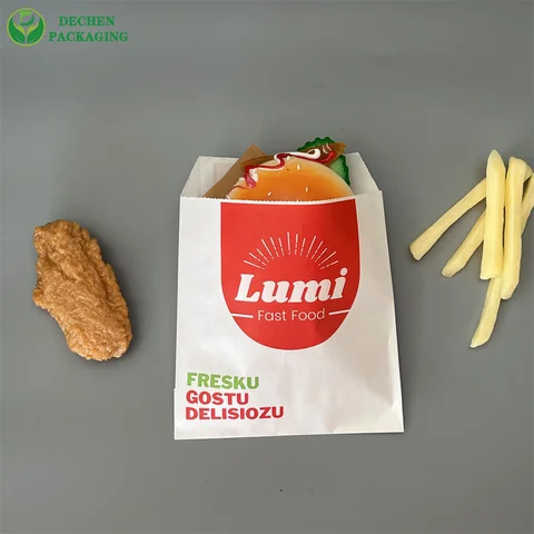 Bolsa de sándwiches bolsa de alimentos blanca transparente bolsa de alimentos calientes