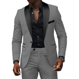 <span class=keywords><strong>Costume</strong></span> de mariage <span class=keywords><strong>2</strong></span> pièces uni à simple boutonnage coupe ajustée pour <span class=keywords><strong>homme</strong></span> - Product Image 2
