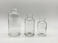 Flacon compte-gouttes en verre transparent avec bouchon à vis 30/50/100 ml pour huile essentielle, sérum, soin de la peau, format voyage de luxe