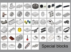 DELO TOYS (10 couleurs) Pièces de bricolage Blocs de construction en plastique, briques modifiées 1 x 1 avec des picots sur 2 côtés, opposés (NON. 47905) - Product Image 5