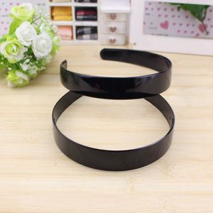 Diadema de resina plástica negra de 2,5 cm de ancho, pulida, unisex, para uso diario - Product Image 3