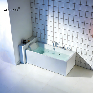 <span class=keywords><strong>Baignoire</strong></span> autoportante en acrylique AFFINARE 1,8 m avec hydromassage pour salle de bain, utilisation intérieure, 12 jets, design moderne, avec drain - Product Image 1