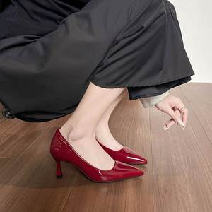 Chaussures compensées simples et élégantes à bout pointu, chaussures sexy pour femmes, talon de 7 cm, tendance de la mode - Product Image 4