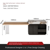 Foshan Steinplatte Integrierte Moderne Kücheninsel Esstisch Sideboard Wohnmöbel für Große/Kleine Wohnungen