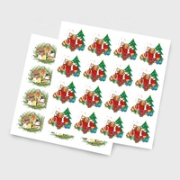 Impression personnalisée vinyle pvc étanche autocollant cadeau de Noël joyeux noël fenêtre autocollants étiquettes