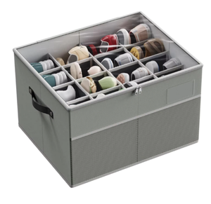 Scatola Portascarpe Pieghevole Personalizzabile con Logo, in Tessuto Non Tessuto, Scomparti con Tolleranza 1cm, <span class=keywords><strong>Dimensioni</strong></span> 28x28x10cm, Design Moderno - Product Image 2