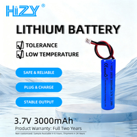 Batterie cylindrique au lithium HiZY 18650 3.7V 3000mAh rechargeable avec protection PCM, connecteur, cathode LiCoO2, durée de vie de 500 cycles pour