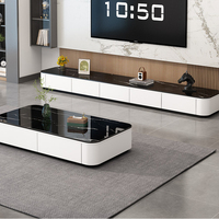 Meuble de télévision moderne simple Rock Board pour la maison pour un petit appartement Table basse et meuble de télévision Combinaison pour meubles de maison