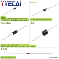 Diode redresseuse à barrière Schottky à récupération rapide 32Values 1N4001 1N4004 1N4007 1N5408 UF4007 1N5817 1N5819 1N5822 1N4148
