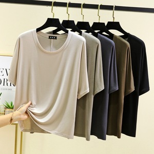 T-shirt da <span class=keywords><strong>Donna</strong></span> in Modal con Girocollo Senza Maniche Maglietta Sottile e Larga <span class=keywords><strong>Oversize</strong></span> da Sotto <span class=keywords><strong>Abbigliamento</strong></span> Corto da Casa Top - Product Image 2