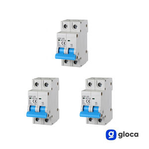 Interrupteur magnétothermique automatique Gloca JXB1-63 2P 16A 220V C16, disjoncteur à montage sur rail DIN, lot de 3 - Product Image 3