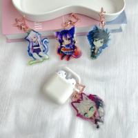 Porte-clés en acrylique personnalisé avec logo, breloque holographique, cadeau promotionnel, porte-clés classique en époxy imprimé, porte-clés anime
