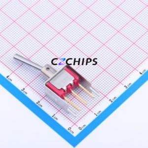 7101L2PD9V4GE Toggle Switch Through hole Component (THT) Switch Single Pole Double Throw 120V 28V Cylindrical Knob - Product Image 1