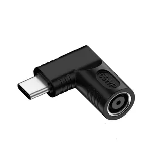 20.5V 각도 DC6.0 * 3.7MM 여성 입력 USB C 남성 출력 변환기 65W CABLETOLINK 컴퓨터