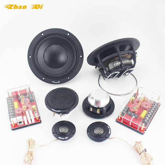 The Spot Factory 3-Way 6.5" Component Speaker Set with Tweeter DC 12V Single Coil 4 OHM for Car Audio Subwoofer