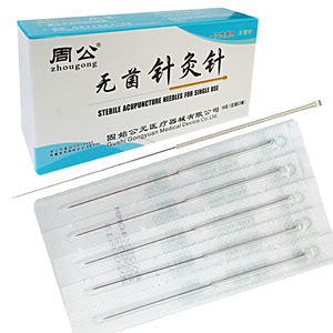 100PCS सिल्वर हैंडल डिस्पोजेबल स्टेराइल एक्यूपंक्चर सुई थोक में निर्मित होती है - Product Image 1