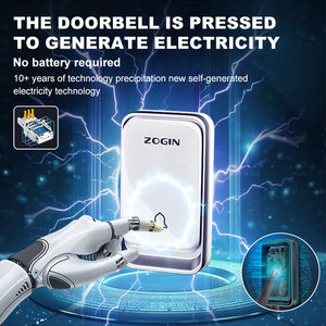 Excelente precio Timbre inalámbrico para el hogar inteligente Rango de 200M Alarma DE SEGURIDAD autoalimentada Impermeable IP44 Timbre sin batería - Product Image 2