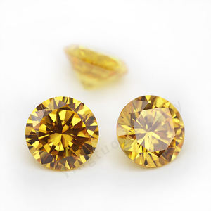 Precio de fábrica Star Cut 5A Yellow Round Cubic Zirconia Piedra preciosa suelta CZ Stone - Product Image 1