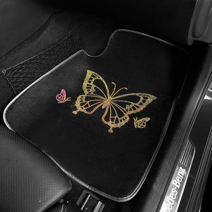 5 pièces tapis de sol de <span class=keywords><strong>voiture</strong></span> en cuir Bling <span class=keywords><strong>papillon</strong></span> <span class=keywords><strong>voiture</strong></span> intérieur antidérapant coussin de sol avant arrière tapis pour <span class=keywords><strong>voiture</strong></span> universelle - Product Image 1