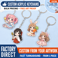 Porte-clés personnalisé en acrylique Anime, impression double face en acrylique transparent, livraison rapide, chaîne à billes, personnalisation en gros OEM ODM