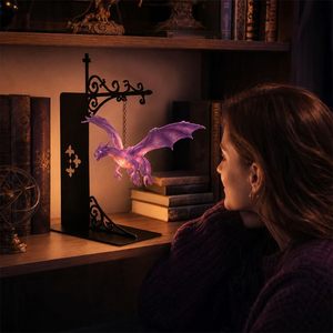 Floating <b>Dragon</b> Bookshelf Lamp Led Night <b>Light</b> Fantasy Decor Reading Nook Hanging Design Warm Glow Unique Gift For Fantasy - Product Image 5