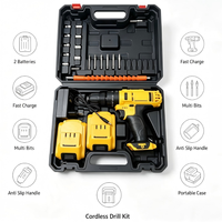 Perceuse à percussion sans fil lithium-ion robuste, ensemble complet avec mallette de rangement pour les travaux de rénovation et de perçage