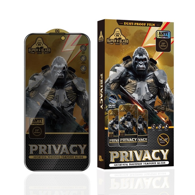 Premium ESD 9H Hardness Full Coverage 25° Anti Spy Privacy Tempered Glass Screen Protector for iPhone 13 14 15 16 17 Pro Max