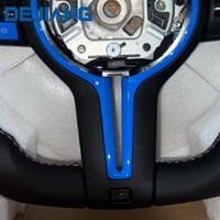 Volante con Rayas Azules para BMW M3 M4 M6 F30 F10 F15 F36 F01 F20 F22 F25 F31 F32 F11F18 F40 F52 F80 X1X2 X3 X4 X5 X6 en Cuero