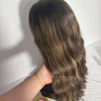 Perruque JX originale en cheveux humains vierges russes, brun cendré balayage, ondulée naturelle, cheveux slaves fins et doux, avec dentelle HD frontale pré-épilée
