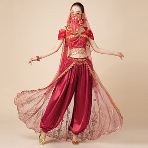 Disfraz de Princesa Árabe para Festivales, Danza India, Bordado, Estilo <span class=keywords><strong>Bollywood</strong></span>, Disfraz de Princesa para Fiesta de Disfraces - Product Image 3