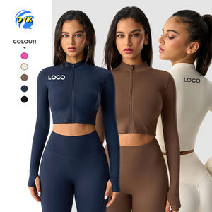 Completo Sportivo da Donna ODM OEM di Alta Qualità per Yoga e Fitness, in Nylon e Spandex, Manica Lunga, Vita Elastica, Logo Personalizzato, Set per Corsa - Product Image 1