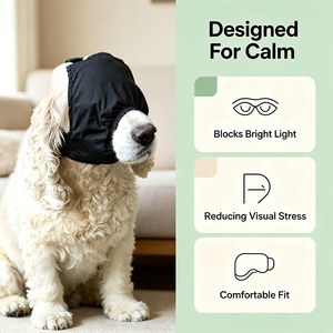 Dog Muzzle Adjustable Dog Calming Blindfold Blackout Dog <b>Eye</b> Cover Car Sickness Light Blocking Pet Calming <b>Mask</b> Reduce Anxiety - Product Image 3