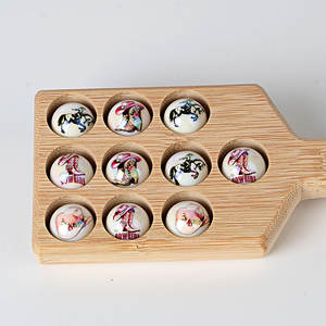 16mm Acrylic Printed Mixed Color Fashionable Women's Western Cowboy-Style Round <b>Bead</b> DIY Phone Stringing Pen Accessory Holes - Product Image 1