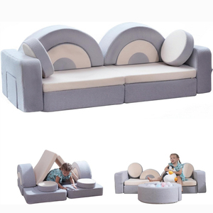Canapé modulable pour enfants Fortplay, mobilier de chambre et de salle de jeux pour tout-petits, convertible en mousse et coussin de sol pour garçons et filles - Product Image 1