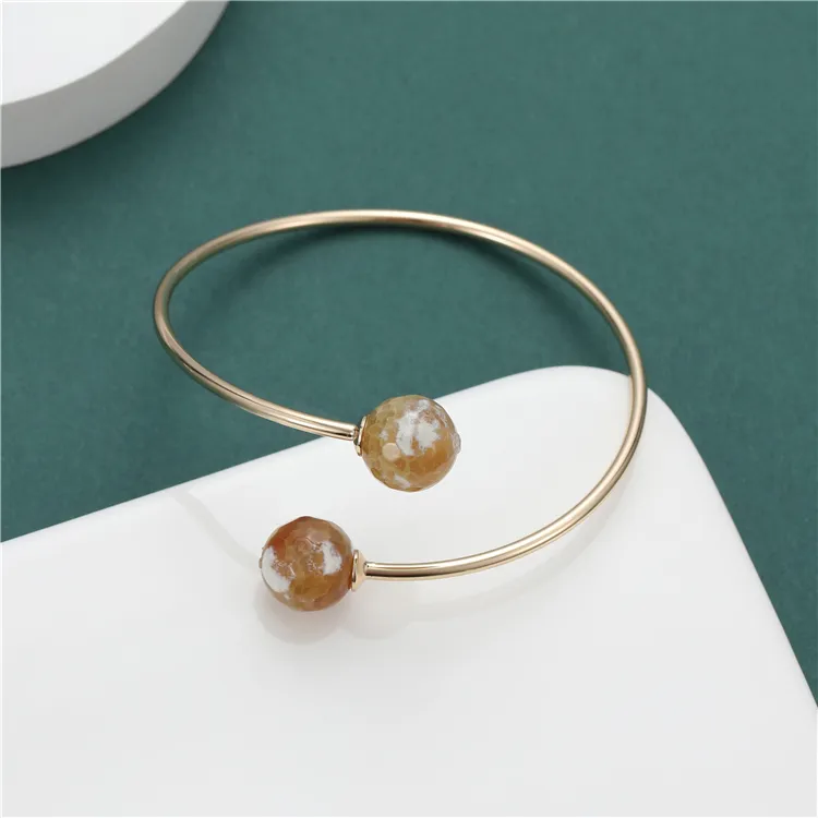 New model Fashion Natural Jade Open bracelet 18K gold bracelet clothing cuff accessories