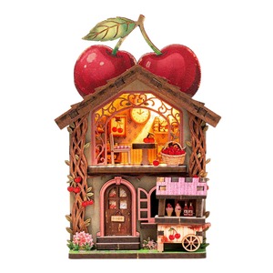 Plaque murale en <span class=keywords><strong>bois</strong></span> Hamaileon, puzzle 3D DIY, scène miniature <span class=keywords><strong>de</strong></span> maison cerise, lumière LED, artisanat en <span class=keywords><strong>bois</strong></span>, décoration murale pour la maison, cadeau - Product Image 1