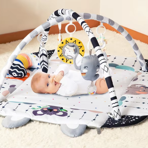Tapete de Juego Sensorial Grande para Bebés Recién Nacidos, Tapete de Tiempo Boca Abajo con 5 Juguetes Desmontables y Almohada - Product Image 1