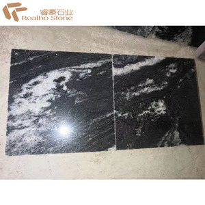 Finitura in pelle <span class=keywords><strong>nero</strong></span> cosmico granito fossile per controsoffitto <span class=keywords><strong>cucina</strong></span> <span class=keywords><strong>Top</strong></span> - Product Image 5