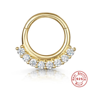 Poennis Cơ Thể Con Người Xỏ Sụn Vòng Hoop Mũi Vòng Bông Tai Với Cubic-Zirconia Sterling Bạc Mũi Nhẫn - Product Image 4